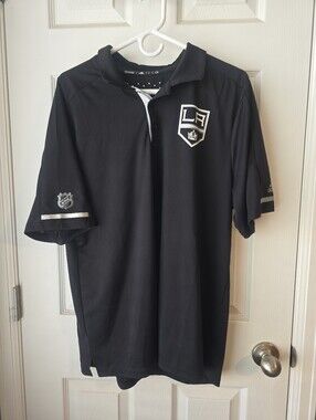 Los Angeles Kings Adidas Polo Shirt Mens SZL  Climachill NHL Pro Collection